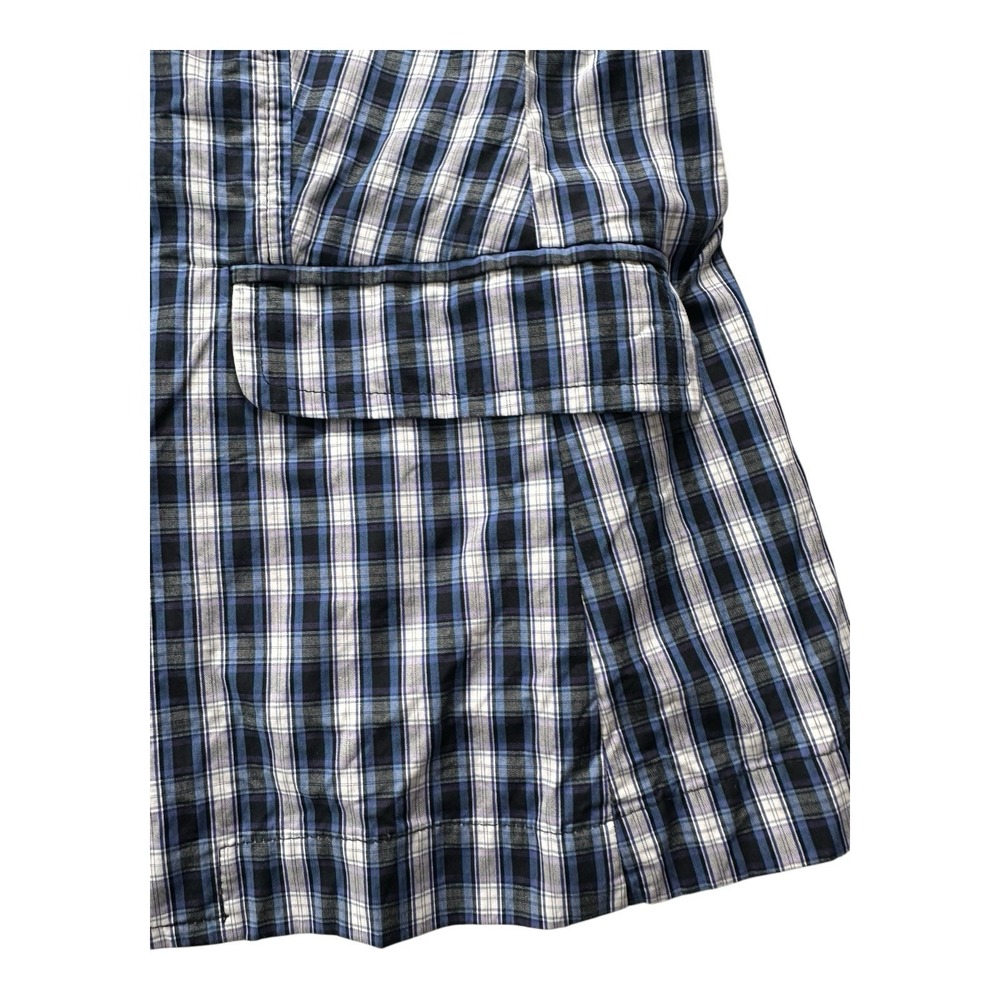 Banana Republic M Navy blue White Plaid Shirt Jacket Schoolboy Career Preppy - Picture 11 of 14